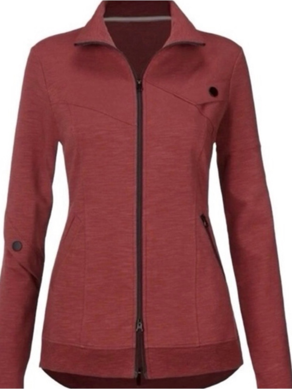 CAbi Maroon Zip Utility Jacket